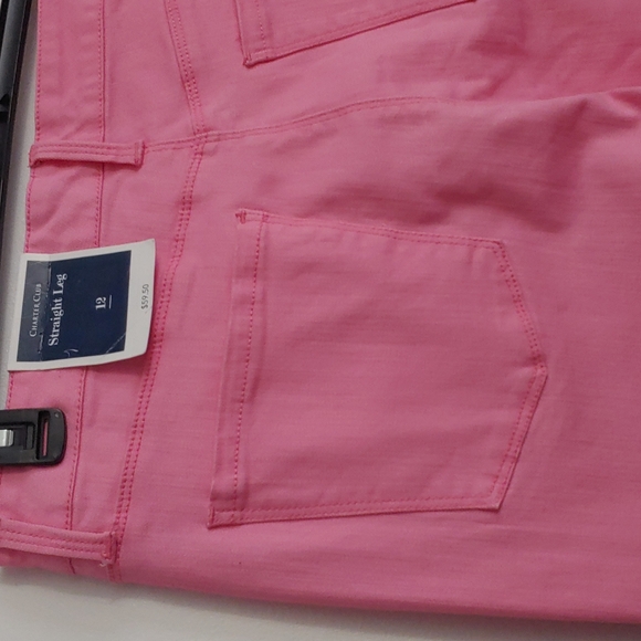 CHARTER CLUB pink capris pants wtih button fly close & pockets. Size 12. NWT - Picture 8 of 16
